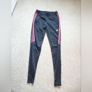 Adidas trio stripe soccer pants with zipper size 2XS